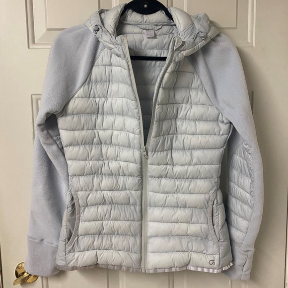 Gap Performance Fleece Puffer Jacket Pearl Blue Small - Picture 1 of 10